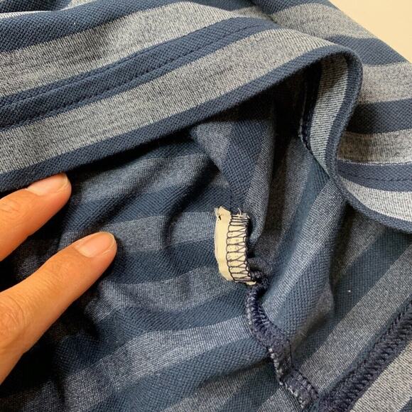 Puma Polo Shirt Mens M Medium Navy Slate Striped Short Sleeve Performance Golf - Picture 5 of 8